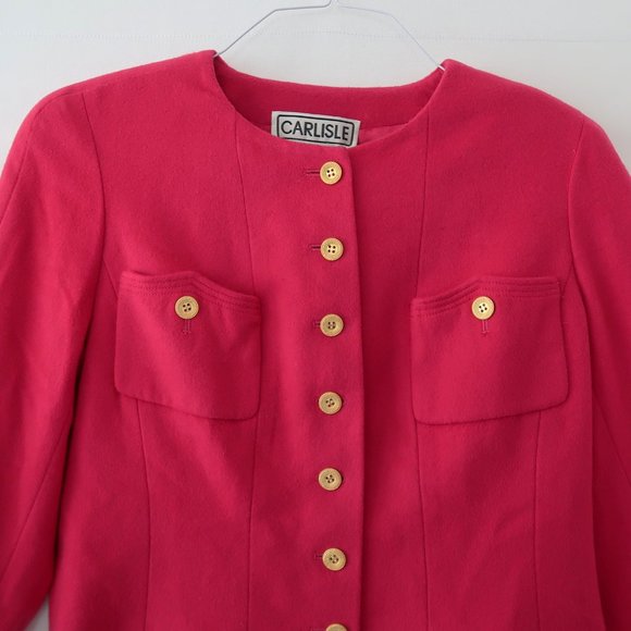 Carlisle Pink Wool Cashmere Cropped Blazer - Picture 4 of 12
